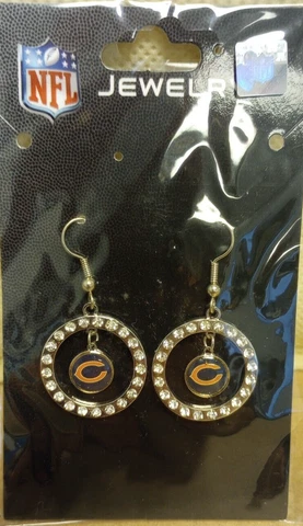 Bears Shiny  Earring's with Colorful Logo - NFL Licensed Jewelry Cover