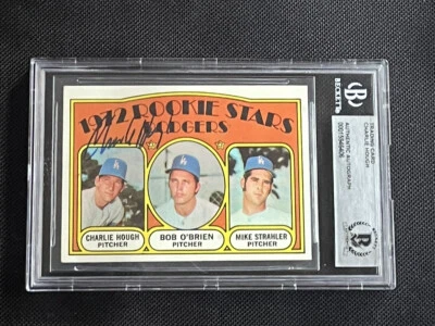 CHARLIE HOUGH 1972 TOPPS NOVATO FIRMADO TARJETA AUTOGRAFIADA BECKETT BAS AUTÉNTICA Foto 1 de 2