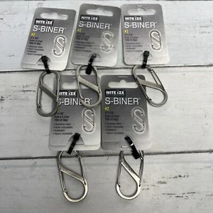 5 Nite Ize S-Biner Stainless Steel Dual Carabiner #2 Silver 10 Lb 2” x 7/8” - Picture 1 of 6
