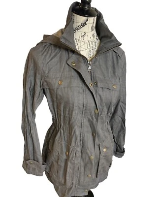 Banana Republic Mujer Gris Ligero Ajustable Cintura Cortavientos Chaqueta Pequeña Foto 1 de 4