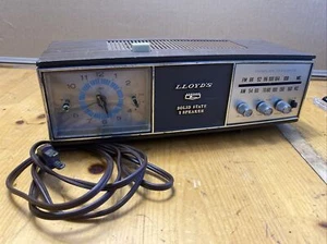 1960's Lloyds AM/FM Clock Radio tested & works #5J96G. Read Description - Picture 1 of 4