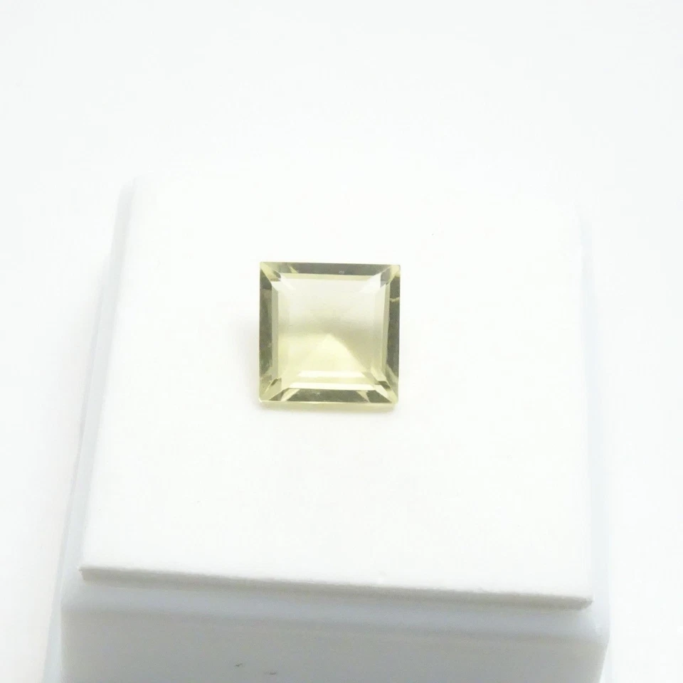 Topacio limón corte cuadrado - 2,90 quilates 9 mm - Topacio limón brasileño piedras preciosas sueltas Foto 1 de 4