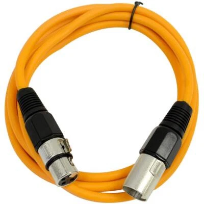 6 Foot Orange XLR Patch Cable PA/DJ Mic Cord 3 Pin XLRM to XLRF - Image 1 of 3