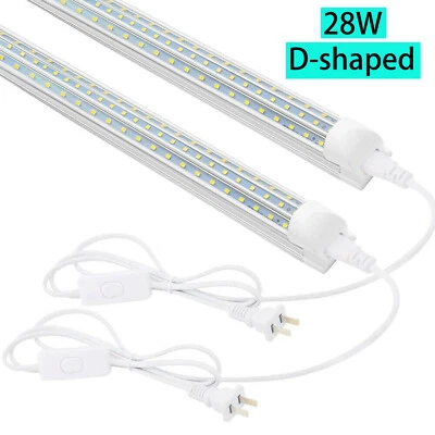 T8 2FT 28W LED Tube Lights Garage Cabinet Shop Light Fixtures 6000K Cold White - Image 1 of 4