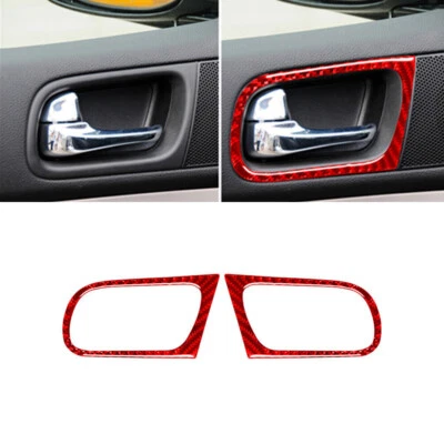 Cubierta de manija de puerta delantera de fibra de carbono roja para Infiniti G37 sedán 2010-2013 Foto 1 de 4