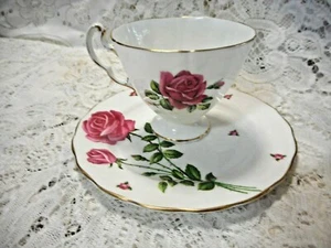 Adderley Cup 1966 and Colclough Cake Plate Vintage 1950 Bone China England - Picture 1 of 5