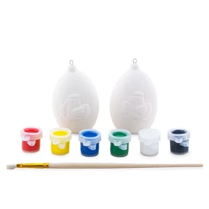 Set of 2 Unfinished Santa Ornaments for Painting - Create Your Own Decorations - Picture 1 of 3