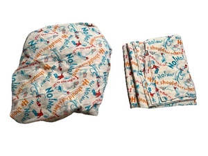 VTG Dr. Seuss No No Full Size Sheet Set Springs Industries Matching Flat Fitted - Picture 1 of 12