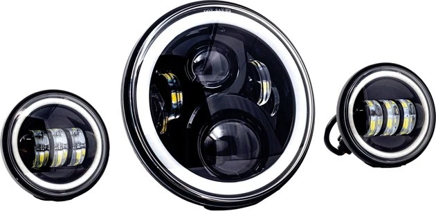 Faro LED de halo completo con iluminación Letric con señales de giro 7" negro #LLC-ILHK-7BH Foto 1 de 1