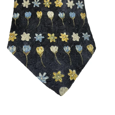 Corbata Ermenegildo Zegna de seda para hombre patrón floral de lujo hecha en Italia Foto 1 de 4