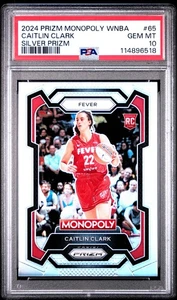 2024 PANINI PRIZM MONOPOLY WNBA 65 CAITLIN CLARK SILVER PRIZM PSA 10 6518 - Picture 1 of 2