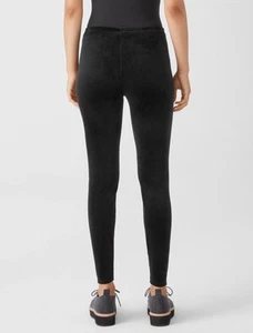 Eileen Fisher Petites PP Black Stretch Velvet Knit Legging Dress Pants 2P 4P - Imagen 1 de 20