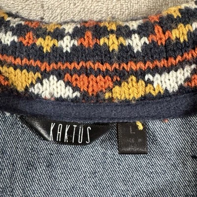 Chaqueta de mezclilla Kaktus Western de colección talla L retazos de algodón Foto 1 de 4