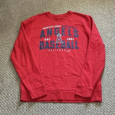 Los Angeles Angels Sweatshirt Fanatics Men's Large Crewneck Pullover Red EUC - Image 1 of 4