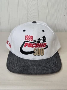 Vintage Pocono 500 Hat Cap Snap Back Mens White NASCAR Racing June 20 1999 90s - Picture 1 of 12