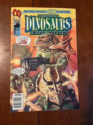 DINOSAURS FOR HIRE # 1 VF+ MALIBU COMICS 1993 NEWSSTAND - Image 1 of 2