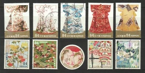 JAPAN 2021 TRADITIONAL CULTURE PART 4 KIMONO 84 YEN COMP. SET OF 10 STAMPS USED - Picture 1 of 4
