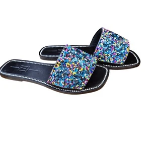 River Island flache Sommersandalen mit Perlen verziert Größe 6 UK – Beschreibung lesen - Bild 1 von 9
