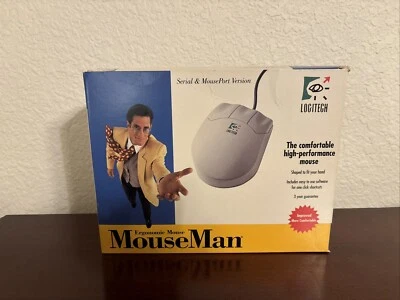 VTG Logitech MouseMan Ergonomic 3-Button Mouse 1183 Serial & MousePort IBM New - Image 1 of 4