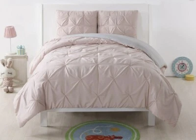 My World Pleated Twin XL 2 piezas. Juego de edredón, rubor/gris plata 👍 Foto 1 de 4