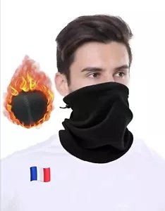 Tour de cou polaire Noir multifonction écharpe chaude Homme Femme Snood protège - Imagen 1 de 16