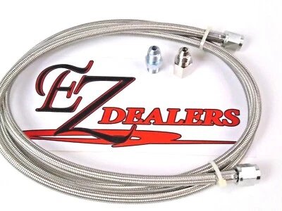 60" Gauge line kit oil water fuel Pressure hose -4 AN 1/8 NPT NHRA Hot Rod SBC - Image 1 of 4