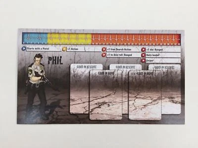 CARTE DE SURVIVANT ZOMBICIDE SAISON 1 BLANCHE D'UN CÔTÉ CMON PHIL VIOLET 322 - Photo 1/2