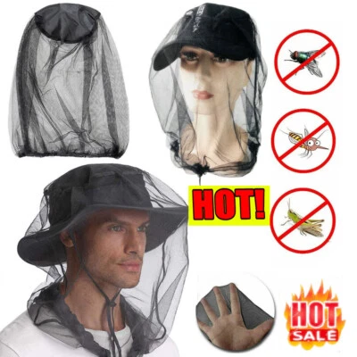 1/2 x Midge Mosquito Insect Hat Bug Mesh Head Net Face Protector Travel Camping - Image 1 of 4