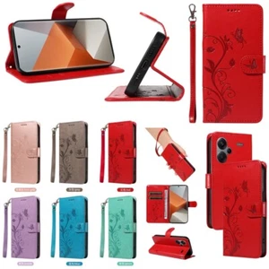 Butterfly Flower Leather Wallet Phone Case for Xiaomi Redmi Note 13 Pro 12 11 5G - Picture 1 of 91