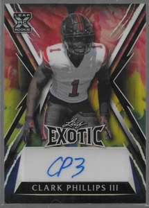 2023 Leaf Exotic Clark Phillips III Rookie Prismatic Parrot /9 Auto Atl. Falcons - Picture 1 of 4