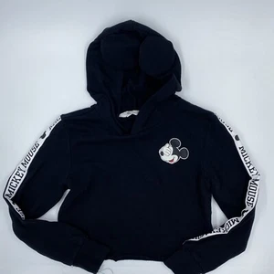 H&M Disney Mickey Mouse Hoodie Pullover Black Size 10/12Y Hooded Ears Kids - Picture 1 of 8
