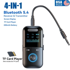 Bluetooth 5.4 Audio Adapter Wireless Transmitter Receiver MP3 For PC Car Speaker - Picture 1 of 15