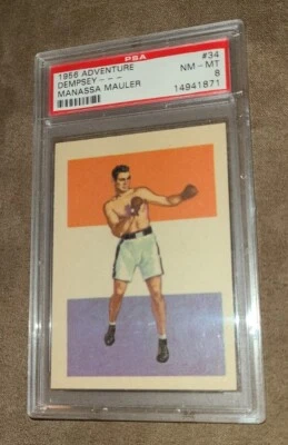 Jack Dempsey Manassa Mauler 1956 Topps Adventure Boxing #34 Near Mint NM PSA 8 - Image 1 of 2