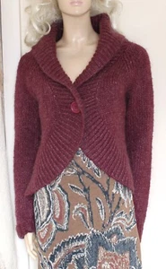 Dorothy Perkins pink mohair chunky knit cardigan cropped bolero shrug size 16-18 - Picture 1 of 10