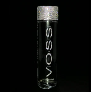 Bling Vetro VOSS Bottiglia Acqua CRISTALLI AUSTRIACI 375mL Abbagliato Cristallizzato - Foto 1 di 9