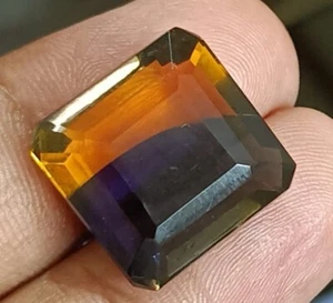 18.45 CT Wonderful Square Shape Bi- Multi-Color Ametrine Loose Gemstones-1 Pcs - Picture 1 of 4