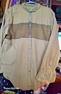 We The Free People Moto Colorblock Shirt Damen L - Sand Jam - Druckknopf- Taschen - Bild 1 von 5