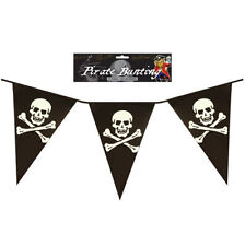 12FT Bunting Flags Party Skull & Crossbones Plastic Banner Childrens Adult Theme