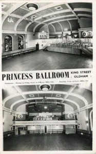 PLAIN BACK REAL PHOTO MULTIVIEW POSTCARD PRINCESS BALLROOM, OLDHAM, LANCASHIRE - Picture 1 of 2