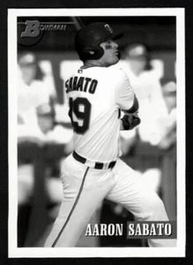 Aaron Sabato 2021 Bowman Heritage Prospect Black & White SP Cleveland Guardians - Picture 1 of 2