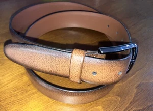 New NWOT Perry Ellis Portfolio Size 36/90 Brown Full Grain Cowhide Leather Belt - Picture 1 of 8