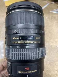 Nikon AF VR-NIKKOR 80-400mm f4.5-5.6 D ED Lens For Parts Or Repair - Photo 1/6