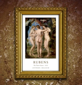 GROSSES POSTER Peter Paul Rubens - Die drei Grazien - Wandkunstdruck 36x24 - Bild 1 von 4