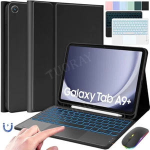 Coque clavier souris pour Samsung Galaxy Tab A8 A9+ S9 FE/S9 S8 pavé tactile rétroéclairé - Photo 1/53