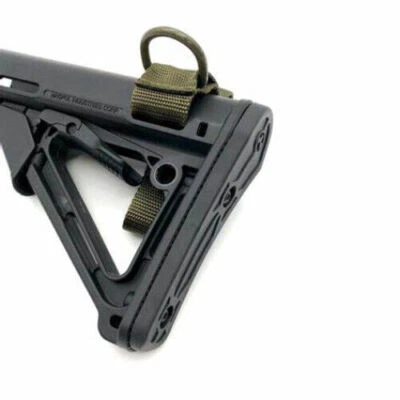 Military Tactical Heavy Duty ButtStock Sling Rifle Shotgun Adapter with D Ring - Image 1 of 4