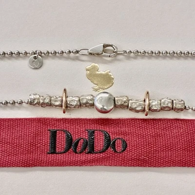 Dodo Pomellato Collana 40 Cm Granelli Pepita Argento Componenti Oro Rosa Rari - Immagine 1 di 4