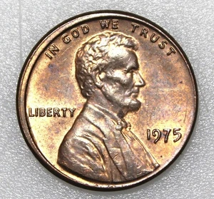 1975 Lincoln Memorial Penny Vorderseite Fehler in der Mitte geprägt - Bild 1 von 2