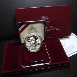 1999 P U.S Mint Dolley Madison Commemorative Proof Silver Dollar Coin BOX & COA - Picture 1 of 8