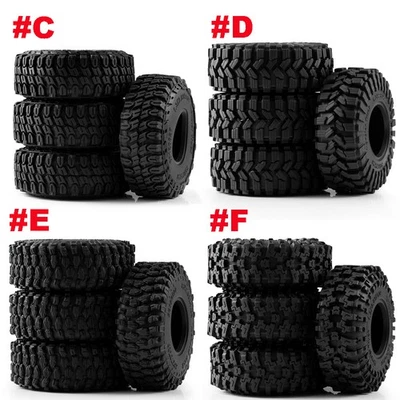 RCBATER 4Pcs 72*26mm 1.3" Crawler Tires for RC SCX24 TRX4M AX24 1/18 1/24 Cars - Image 1 of 4
