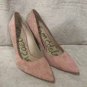 Sam Edelman Pointed Toe 4” Pump Heels Pink Suede Leather Shoes Size 9 - Picture 1 of 14